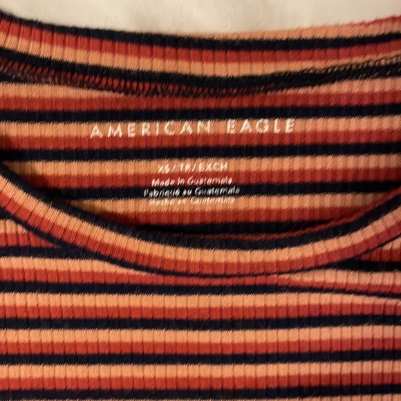 American Eagle Striped Crew Neck Crop Top - Picture 6 of 7